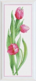 Набор для вышивки нитками Розовые тюльпаны