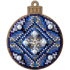 Набор для вышивания по дереву Елочная игрушка Синий шар с бусами Волшебная страна FLK-311 - 140.00грн.