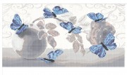 Схема вишивки бісером на габардині Метелики на розі