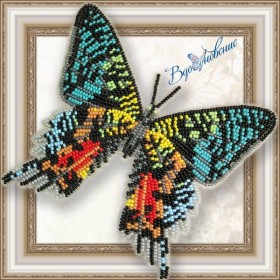 Набір для вишивки бісером на прозорій основі Метелик Уранія Мадагаскарська