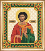 Схемы для вышивания бисером на авторской канве Святой мученик Евгений