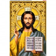 Схема вышивки бисером на габардине Ісус Христос 