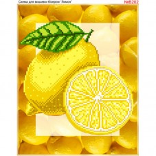 Схема вишивки бісером на габардині Лимон