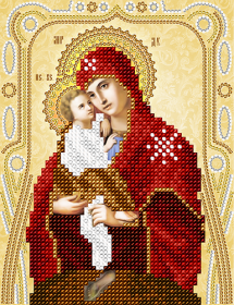 Схема для вишивання бісером на атласі Почаївська ікона Божої Матері