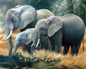 Набор для выкладки алмазной мозаикой Семья слонов