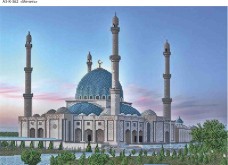 Схема для вишивання бісером на габардині Мечеть