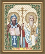 Схема вишивки бісером на габардині Святі Кирило і Мефодій