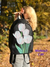 Рюкзак для вышивки бисером Белые тюльпаны Юма Модель 3 №89