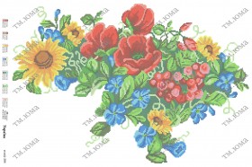 Схема для вишивання бісером Україна квітуча на білому
