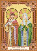Схема вышивки бисером на холсте Святой князь Петр и святая княгиня Февронья