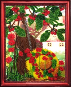 Схема для вышивки бисером на атласе Вишневый сад 