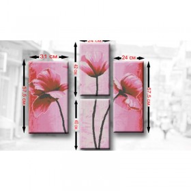 Схема для вышивки бисером Триптих Маки рожеві Biser-Art ТМ5 - 233.00грн.