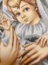 Схема вишивки бісером на габардині Мадонна з немовлям в срібних тонах