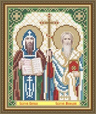 Схема вышивки бисером на габардине Св. Кирилл и Мефодий 