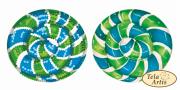 Схема для вышивки бисером на ВЕЛЮРЕ Леденец сине-зеленый