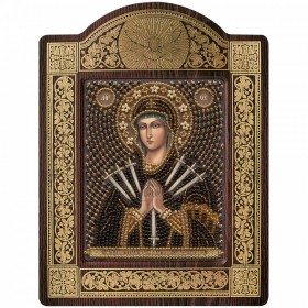 Набір для вишивки бісером в рамці - кіоте образ Пресвятої Богородиці Ум'якшення Злих Сердец