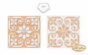 Схема для вышивки бисером на габардине Бискорню Золотая снежинка