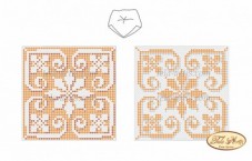 Схема для вышивки бисером на габардине Бискорню Золотая снежинка