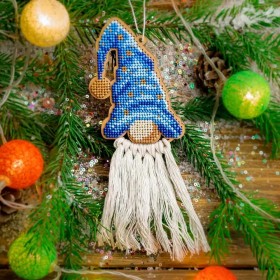 Набір для вишивки бісером по дереву Гном у синьому ковпаку