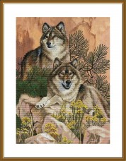 Набор для вышивки крестиком на канве с фоновым изображением Волчья сиеста  Новая Слобода (Нова слобода) СР3386