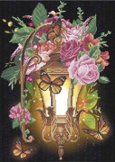 Схема вишивкі бісером на габардині Ліхтар у квітах