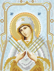 Схема для вышивки бисером на атласе Семистрельная Пресвятая Богородица А-строчка АС5-122
