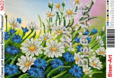 Схема вышивки бисером на габардине Полевые цветы Biser-Art 20х30-228