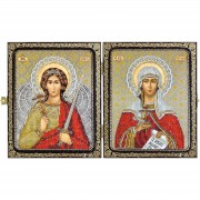 Набор для вышивки иконы в рамке-складне Св.Мц.Татьяна (Татиана)Римская и Ангел Хранитель