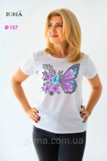 Женская футболка для вышивки бисером Бабочка Юма Ф157