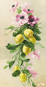 Малюнок на тканині для вишивання бісером Букет з лимонами