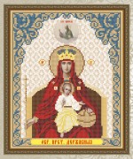 Схема для вышивки бисером на габардине Пресвятая Богородица Державная