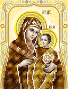 Схема для вишивання бісером на атласі Віфлеємська Ікона Божої Матері (золото)