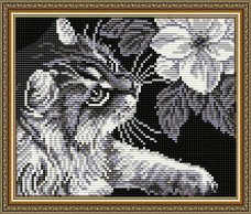 Набор для выкладки алмазной мозаикой Кот с магнолией Art Solo АТ5509