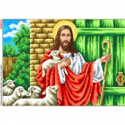 Схема вишивк бісером на габардині Ісус стукає в двері