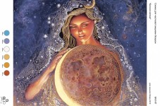 Рисунок на габардине для вышивки бисером Богиня місяця Вишиванка А3-081