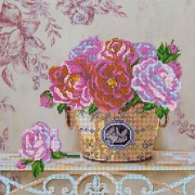 Схема для вышивки бисером на холсте Парижские цветы