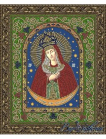 Схема для вышивки бисером на атласе Икона Пресвятой Богородицы Остробрамская