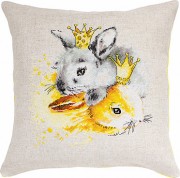 Набор подушки для вышивки крестом Кролики