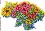 Схема вишивки бісером на габардині Квітуча Україна 