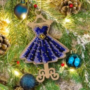 Набір для вишивки бісером по дереву Синя сукня