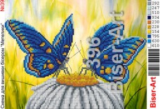Схема вышивки бисером на габардине Метелики Biser-Art 20х30-396
