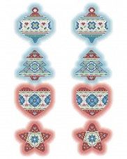 Схема для вишивання бісером на габардині Новорічні іграшки в скандинавському стилі