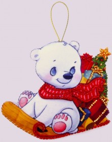 Набор для изготовления игрушки из фетра для вышивки бисером Белый медвежонок Баттерфляй (Butterfly) F139 - 68.00грн.