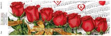Схема вишивки бісером на габардині Панно Троянди