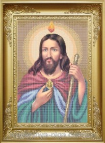 Схема вишивки бісером на габардині Святий Апостол Юда-Тадей