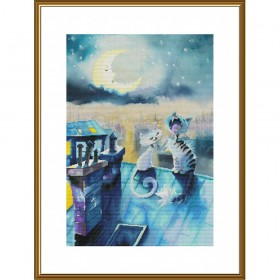 Набір для вишивки нитками на канві з фоновим зображенням Пісні під місяцем  Новая Слобода (Нова слобода) СР3348 - 420.00грн.