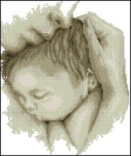 Схема вишивки бісером на габардині Мати і дитя