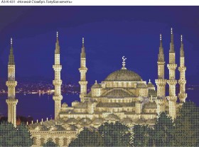 Схема для вишивання бісером на габардині Нічний Стамбул. Блакитна мечеть
