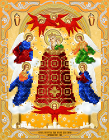 Схема вышивки бисером на атласе Икона Божьей Матери Прибавление ума