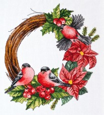 Набор для вышивки крестом Рождественский венок Абрис Арт АН-154